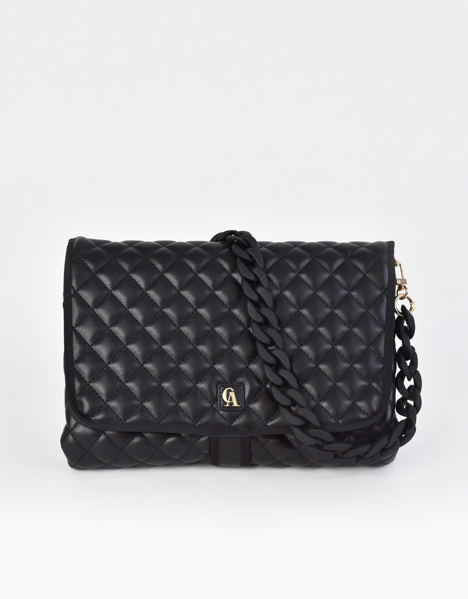 coco alexander diaper bag black coated chain straps