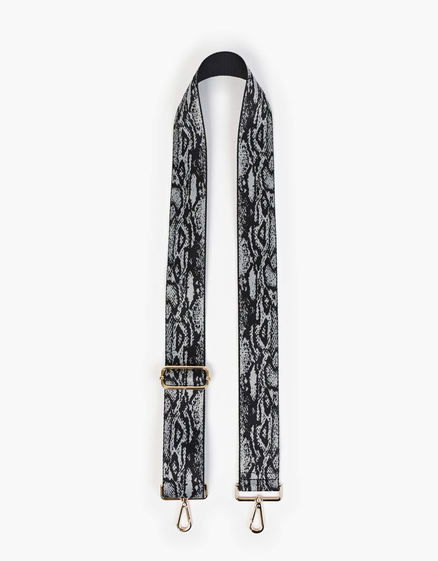 soft cotton polyester canvas strap in snake pattern black