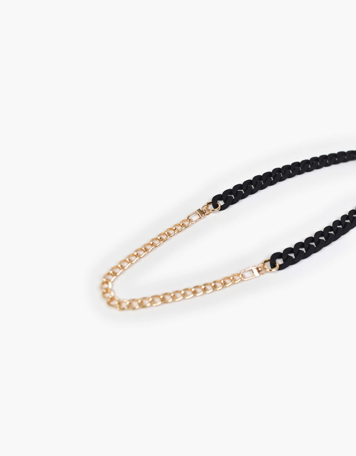 coco alexander strap metal acrylic black chain gold