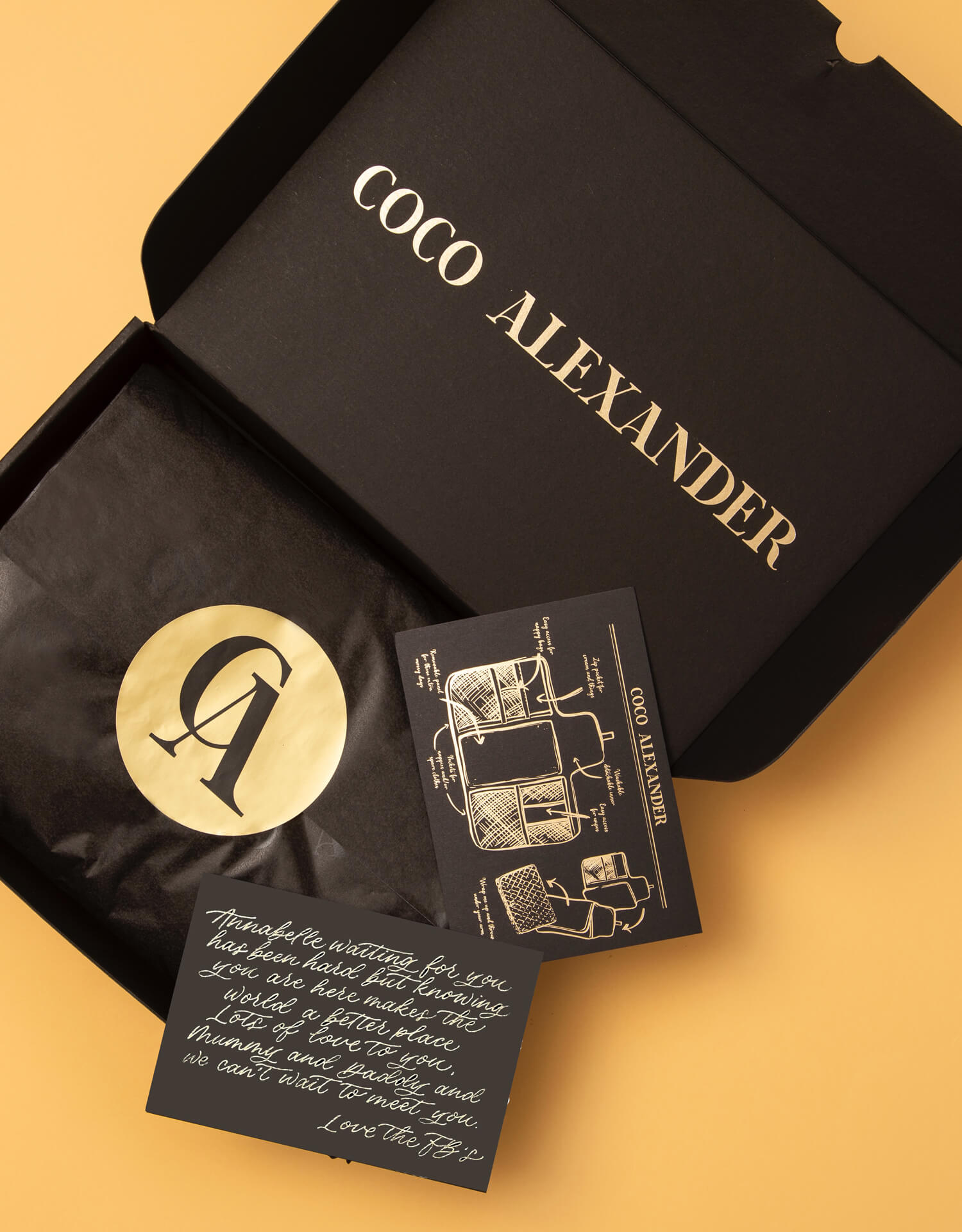 coco alexander gift wrapping with gift note