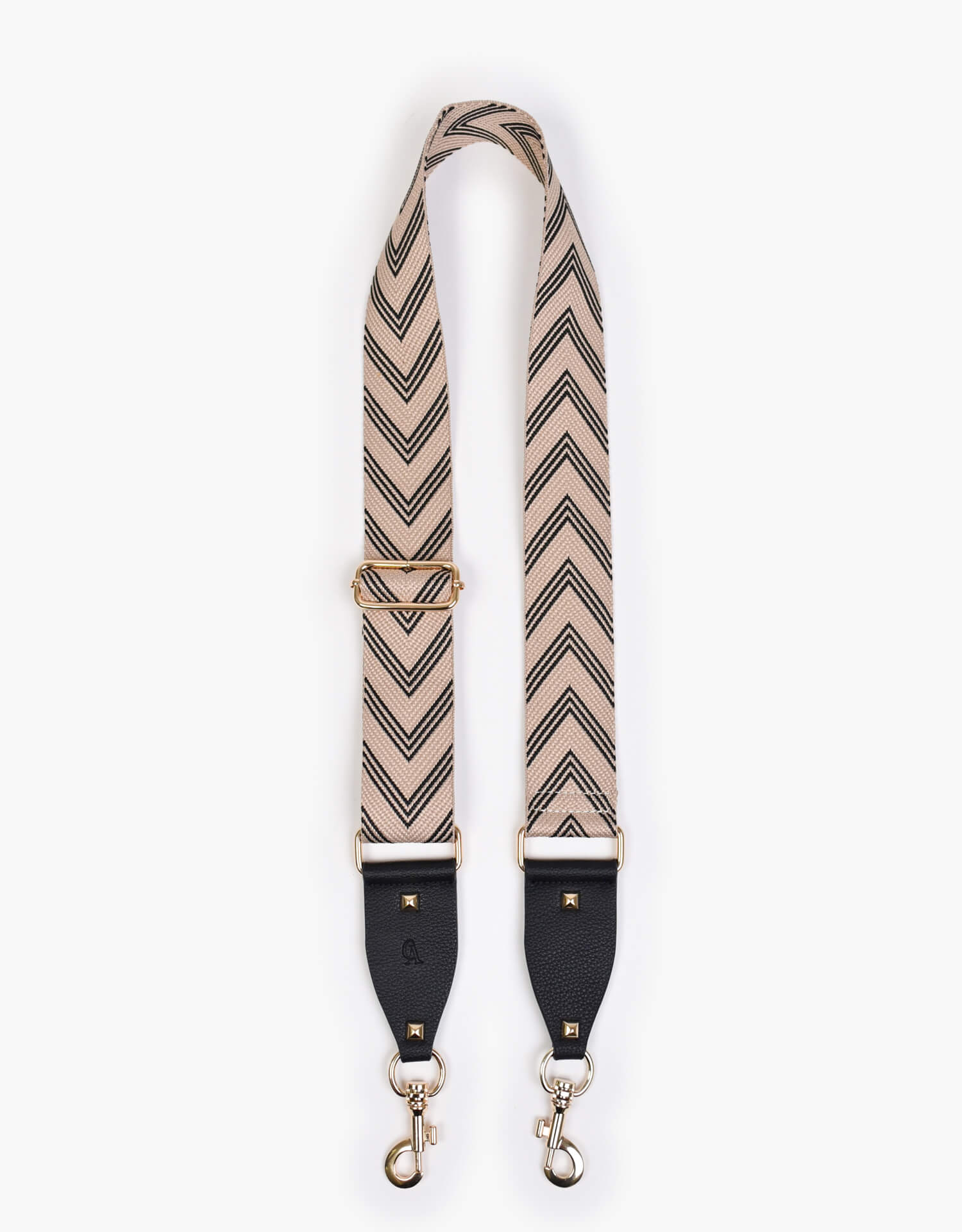 chevron canvas and vegan leather strap