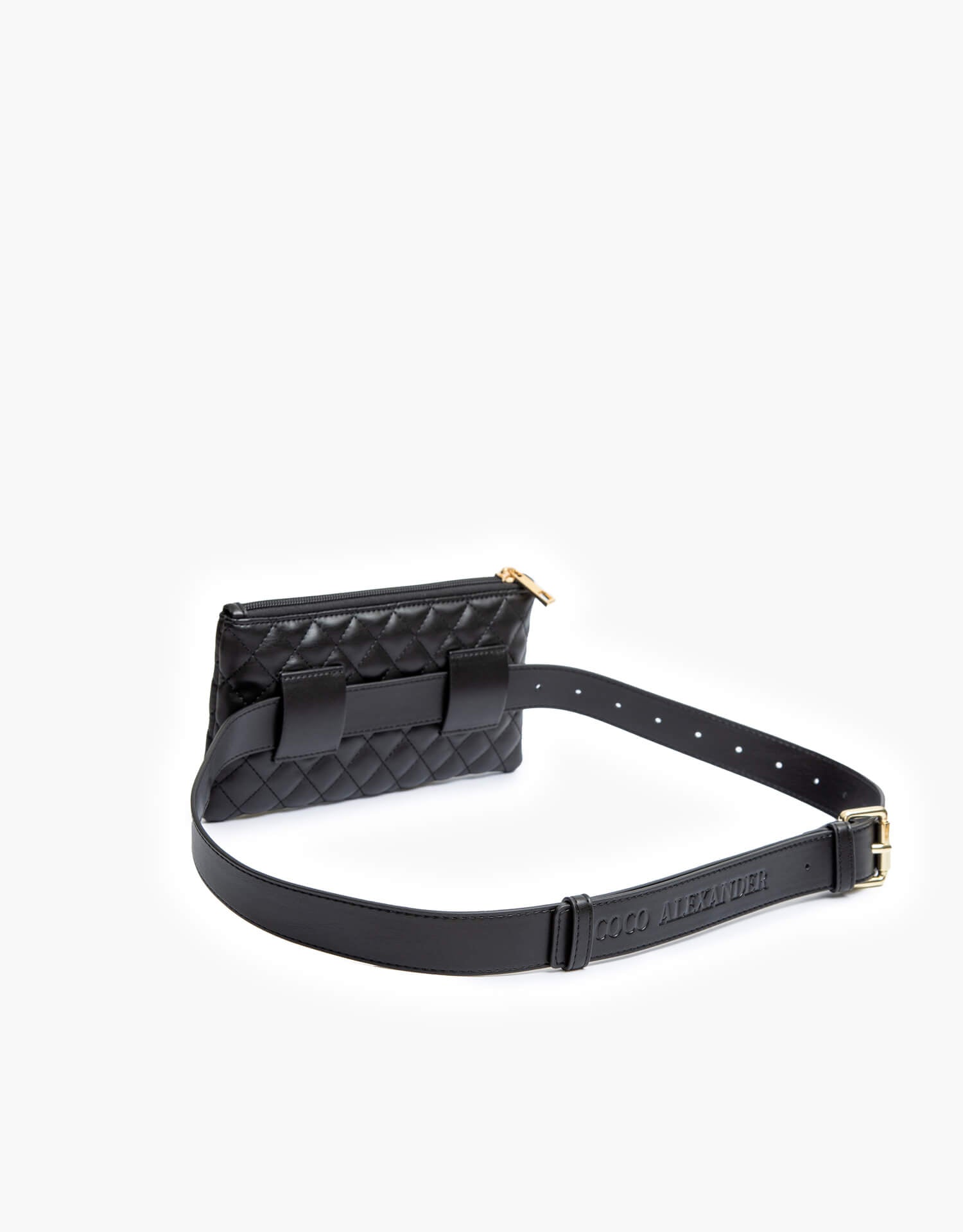 coco alexander mini vegan leather bag with belt strap